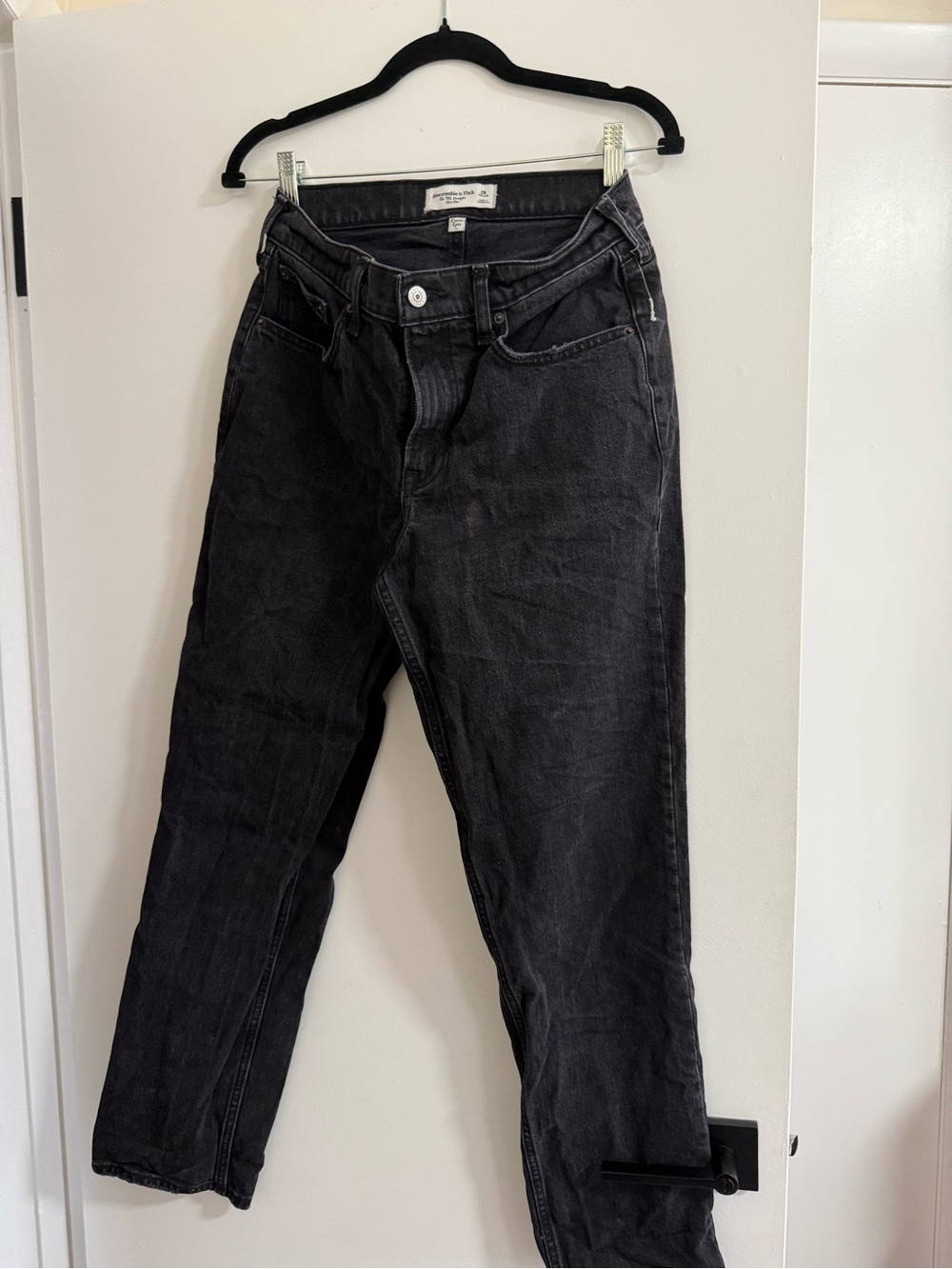 Abercrombie & Fitch Black Wash Mid Rise Jeans